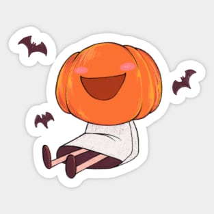 Cute and dorky pumpkin ghost smile on Halloween Sticker